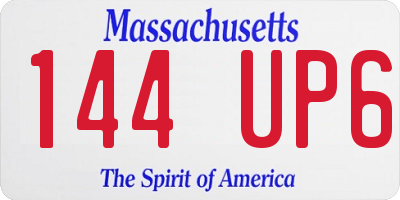MA license plate 144UP6