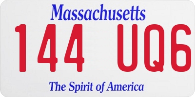 MA license plate 144UQ6