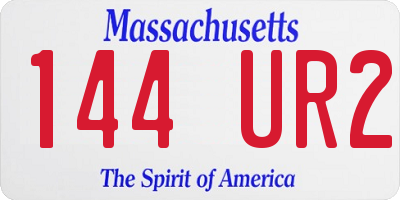 MA license plate 144UR2