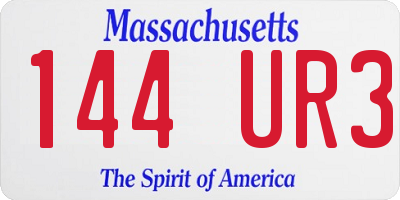 MA license plate 144UR3