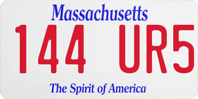 MA license plate 144UR5