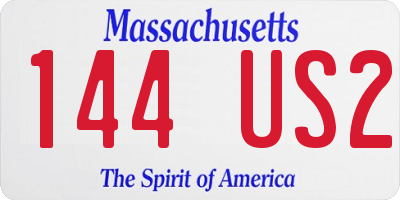 MA license plate 144US2