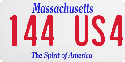 MA license plate 144US4