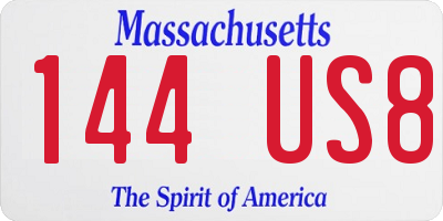 MA license plate 144US8