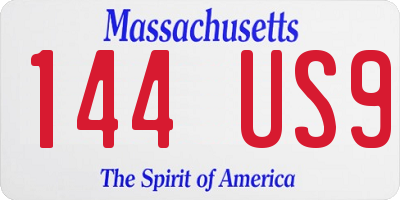 MA license plate 144US9