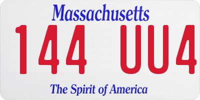 MA license plate 144UU4