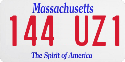 MA license plate 144UZ1
