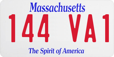 MA license plate 144VA1