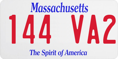 MA license plate 144VA2