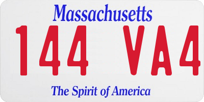 MA license plate 144VA4