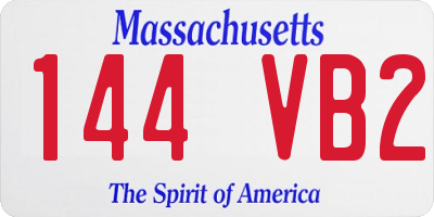 MA license plate 144VB2