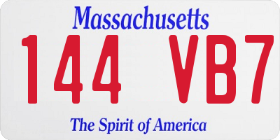 MA license plate 144VB7