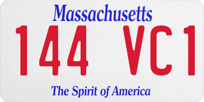 MA license plate 144VC1