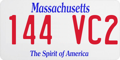 MA license plate 144VC2