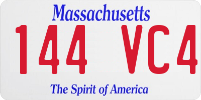 MA license plate 144VC4