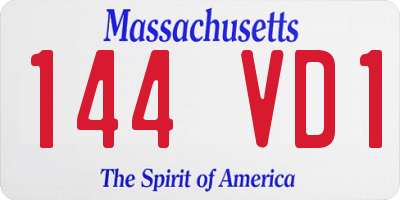 MA license plate 144VD1