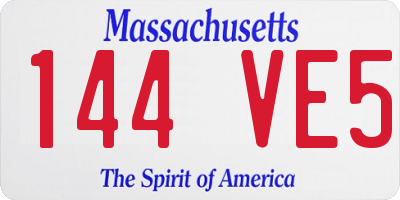 MA license plate 144VE5