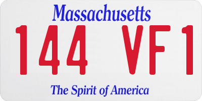 MA license plate 144VF1