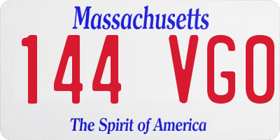 MA license plate 144VG0