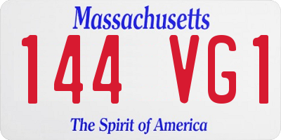 MA license plate 144VG1