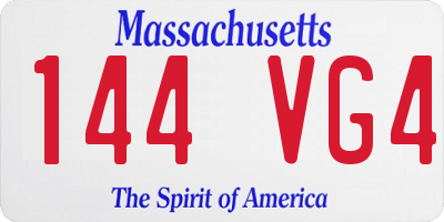 MA license plate 144VG4