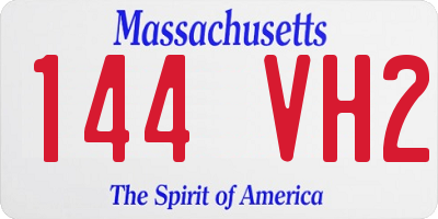 MA license plate 144VH2