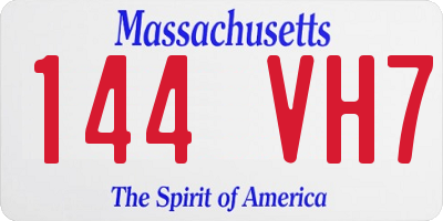 MA license plate 144VH7