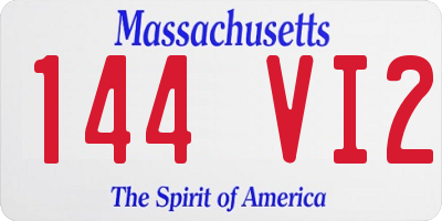 MA license plate 144VI2