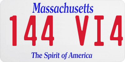 MA license plate 144VI4