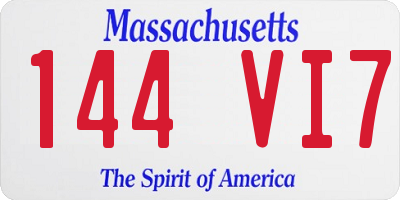MA license plate 144VI7