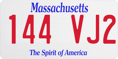 MA license plate 144VJ2