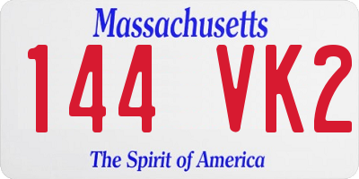 MA license plate 144VK2