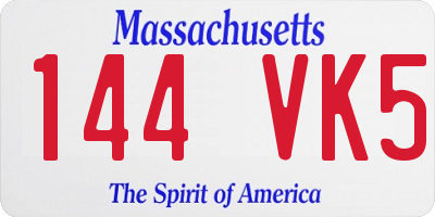 MA license plate 144VK5
