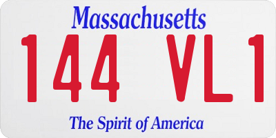 MA license plate 144VL1