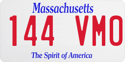 MA license plate 144VM0