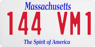 MA license plate 144VM1