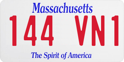 MA license plate 144VN1