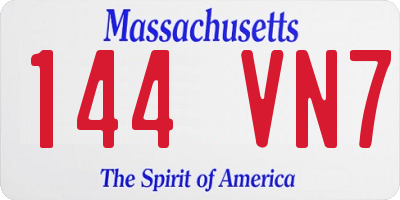 MA license plate 144VN7