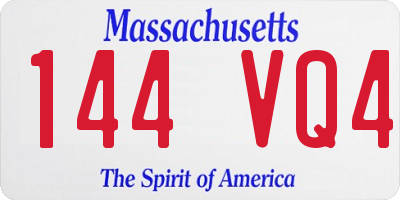 MA license plate 144VQ4