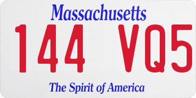 MA license plate 144VQ5