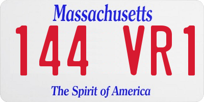 MA license plate 144VR1