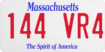 MA license plate 144VR4
