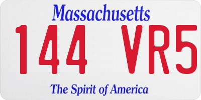MA license plate 144VR5