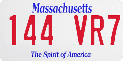 MA license plate 144VR7