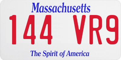 MA license plate 144VR9