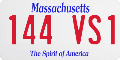 MA license plate 144VS1