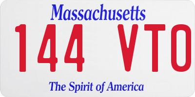 MA license plate 144VT0