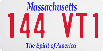 MA license plate 144VT1