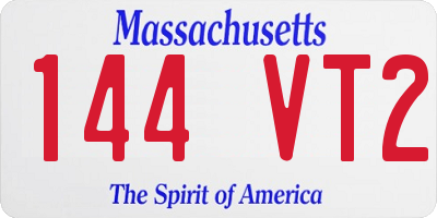 MA license plate 144VT2