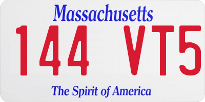 MA license plate 144VT5
